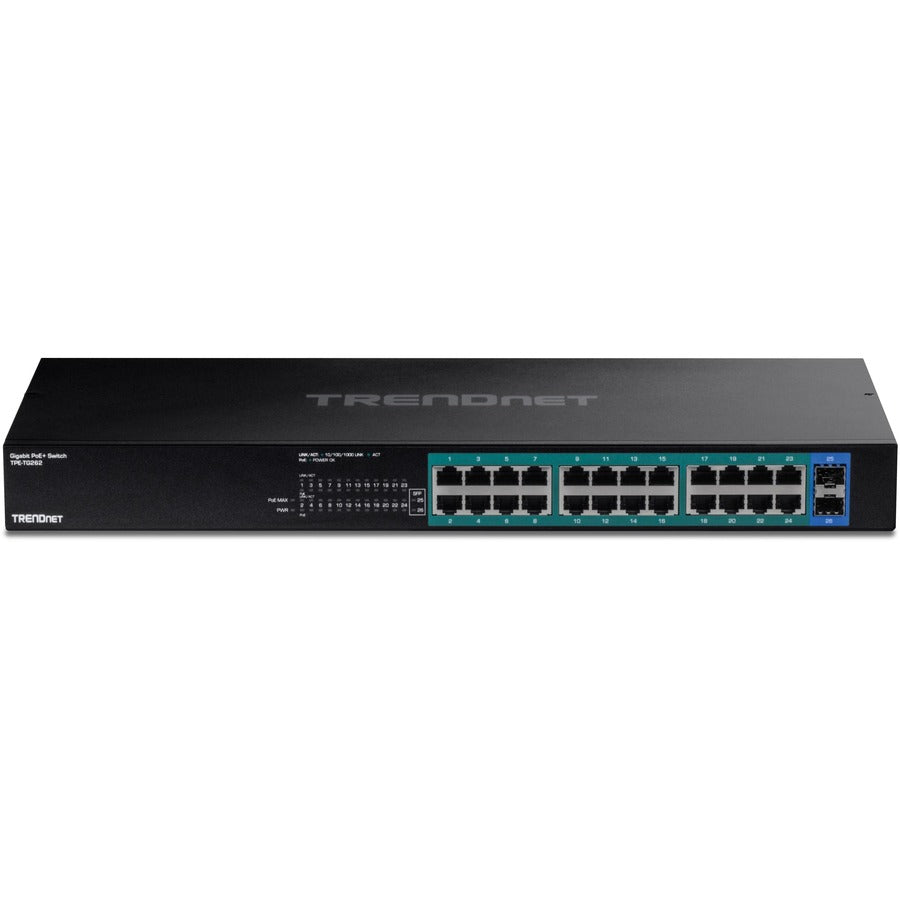 26 Port PoE Switch - TRENDnet Gigabit PoE+ Switch with SFP Slots | TeciSoft TPE-TG262