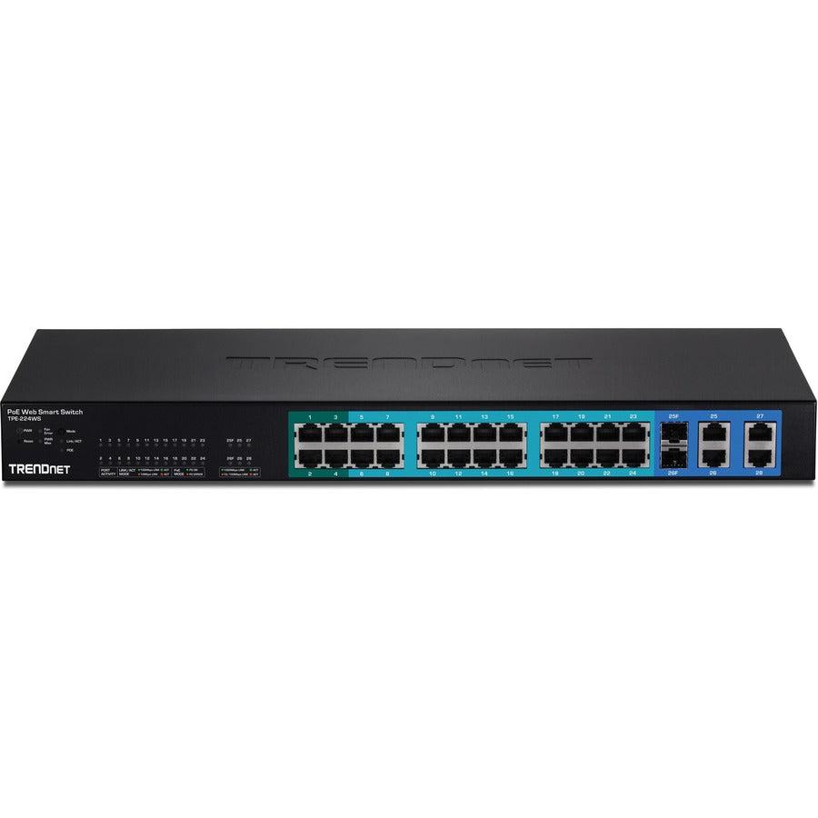 28-Port PoE Switch - Web Smart Power Over Ethernet Switch | TrendNet TPE-224WS