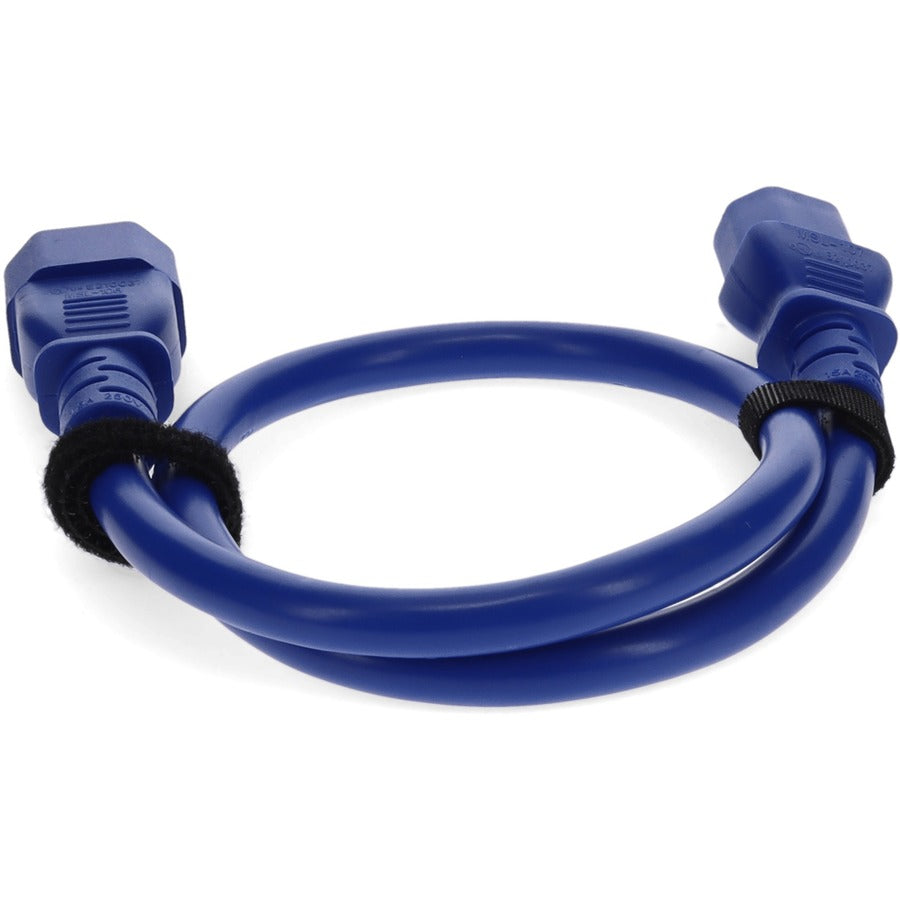 2ft C13 Female to C14 Male 18AWG 100-250V at 10A Blue Power Cable ADD-C132C1418AWG2FBE