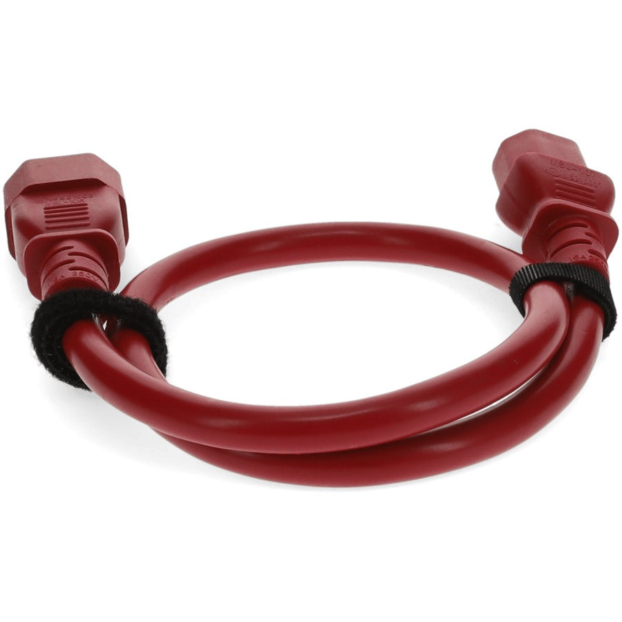 2ft C13 Female to C14 Male 18AWG 100-250V at 10A Red Power Cable ADD-C132C1418AWG2FRD