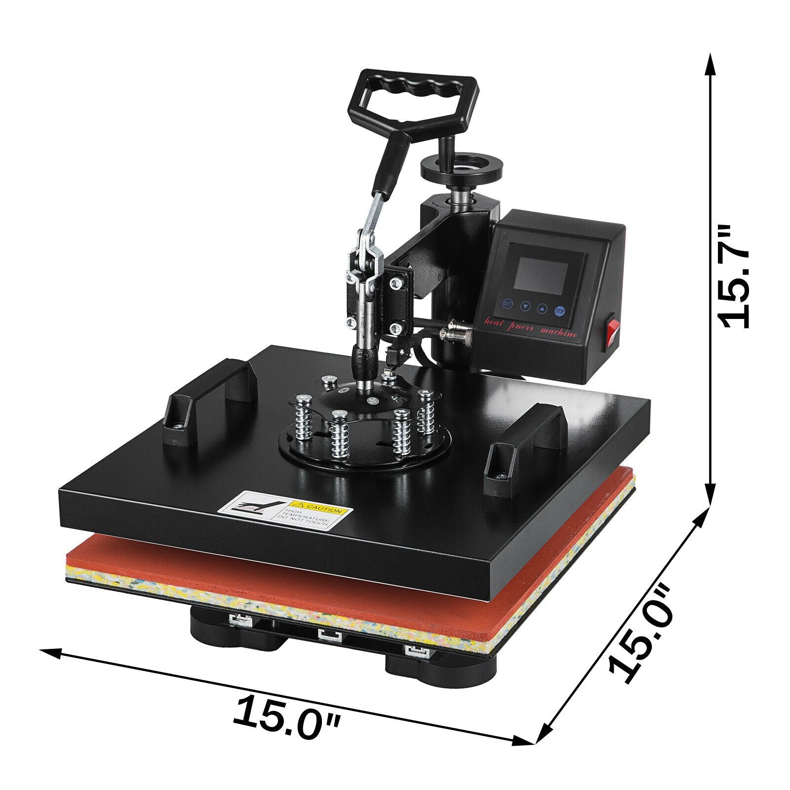2In1 Combo 15"X15" T-Shirt Hat Heat Press Transfer Printing Machine Swing Away