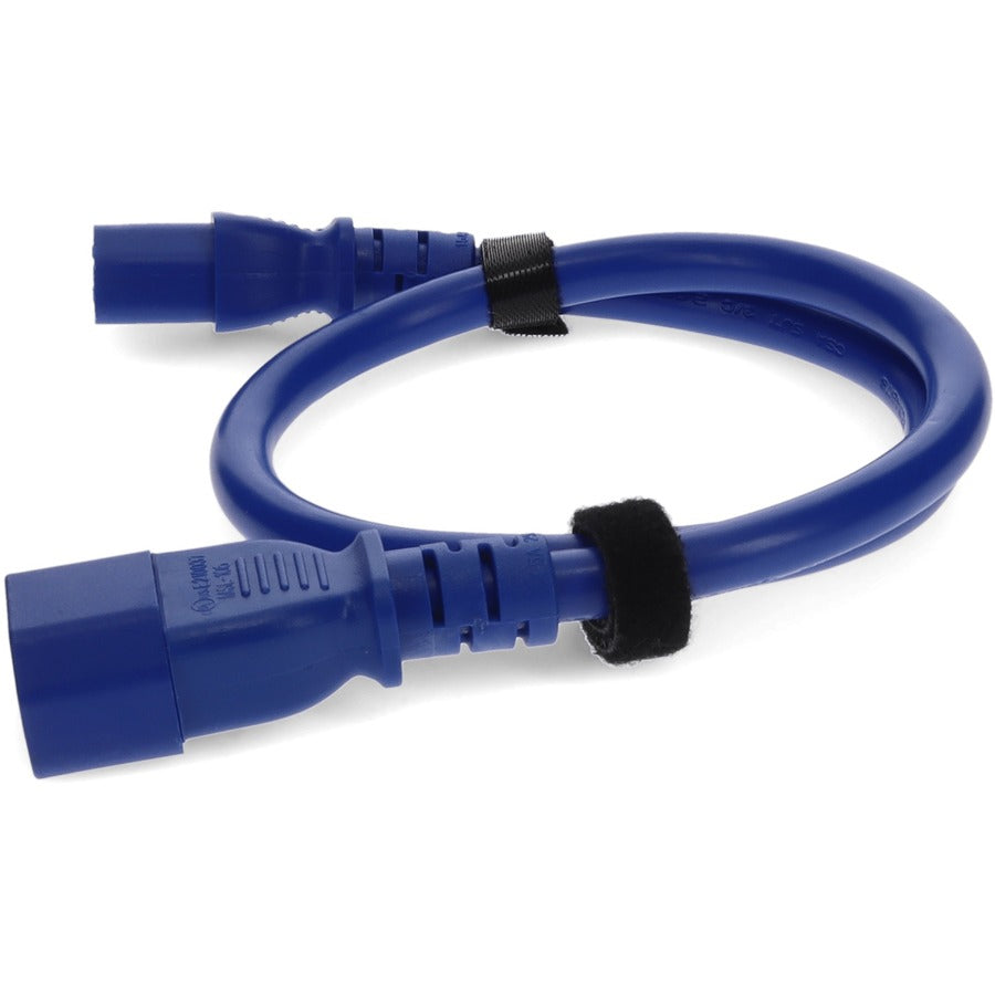 2ft C13 Female to C14 Male 18AWG 100-250V at 10A Blue Power Cable ADD-C132C1418AWG2FBE