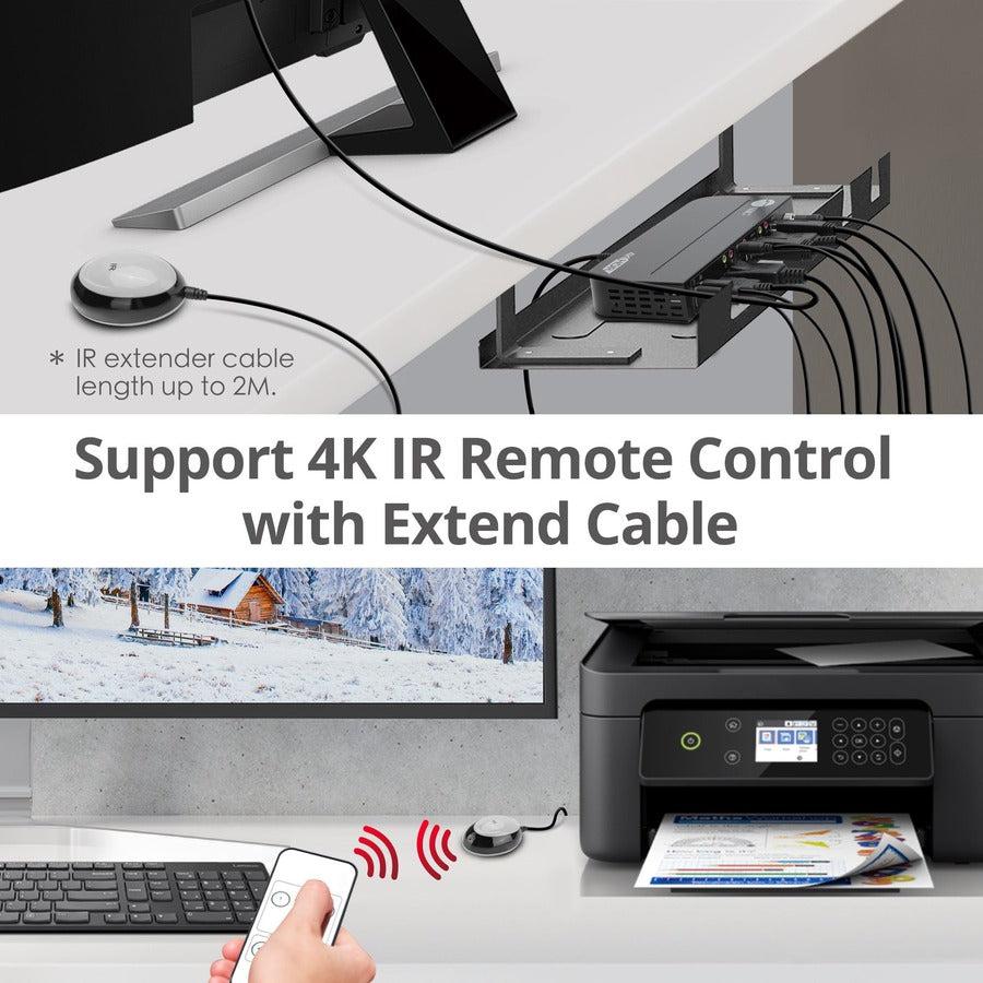 2x1 DisplayPort 4K KVM USB 3.0 Switch with Remote Control CE-KV0C11-S1