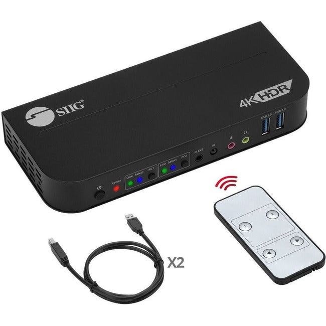 2x1 DisplayPort 4K KVM USB 3.0 Switch with Remote Control CE-KV0C11-S1