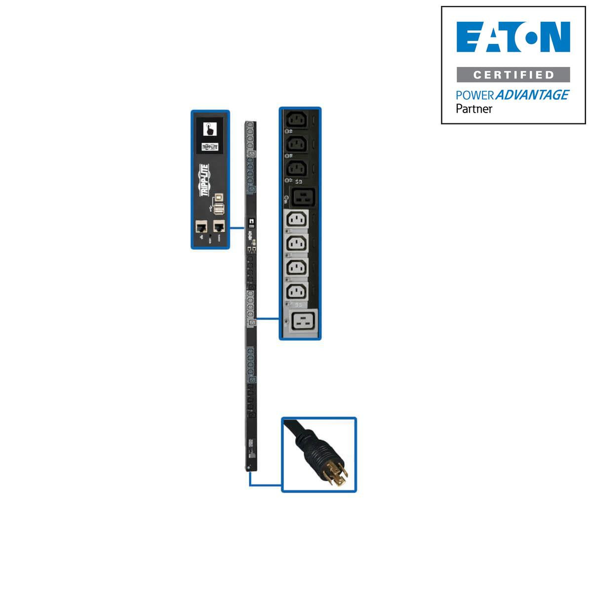 3-Phase Switched PDU, C13 & C19 Outlets, 6-ft L21-20P, TAA PDU3EVSR6L2120