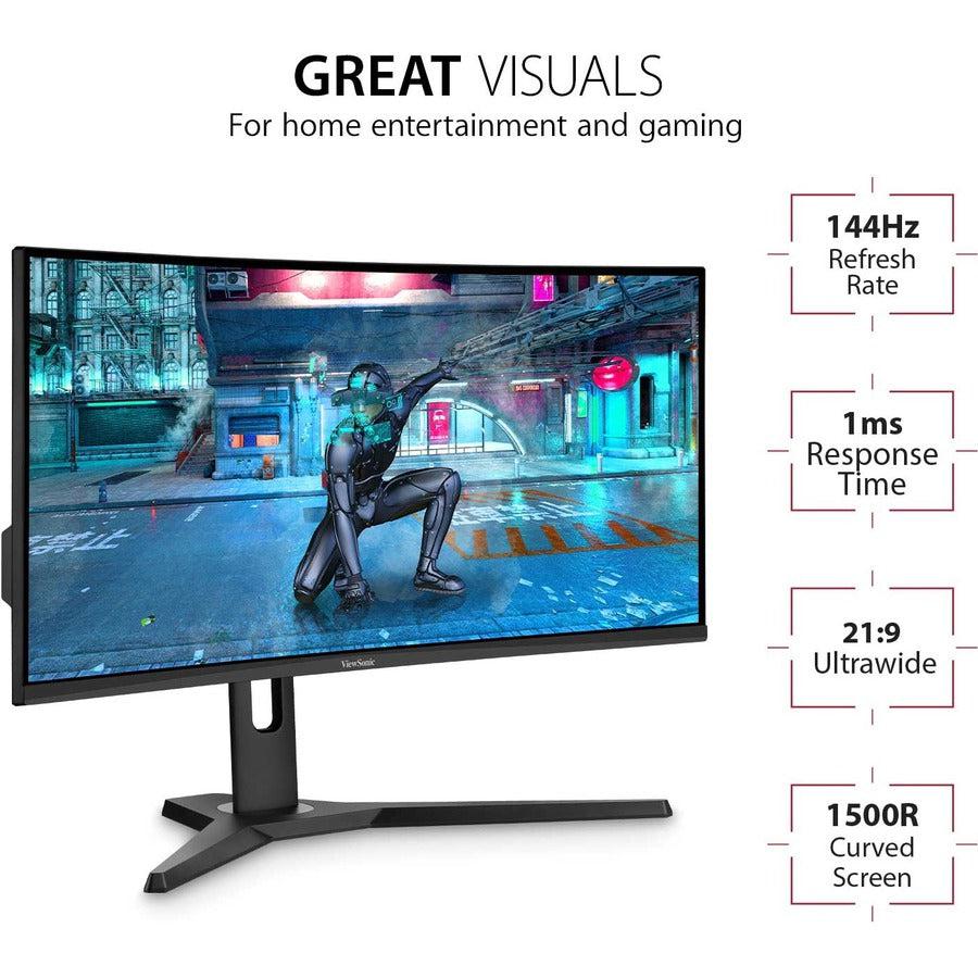 34 Inch Curved Gaming Monitor - 180Hz WQHD Ultrawide Display | ViewSonic VX3418-2KPC