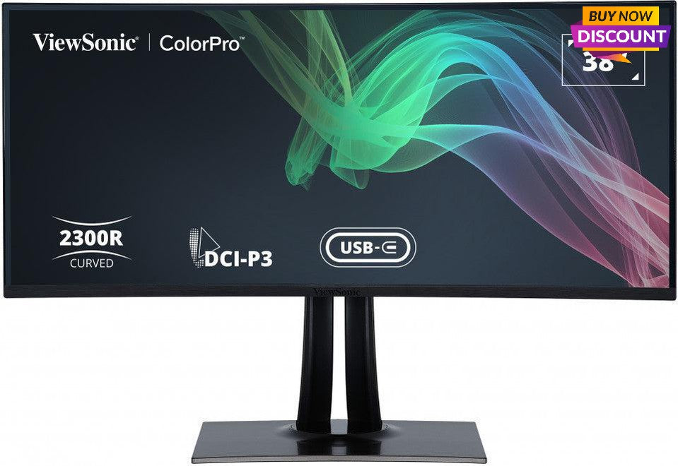 38 Inch Monitor Curved - ViewSonic VP3881a WQHD+ Pantone Validated Professional Display | TecISoft