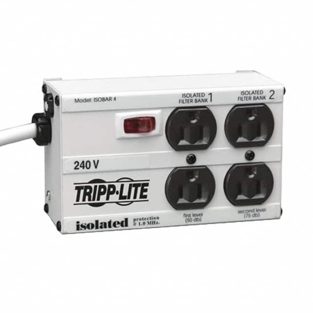 4 Outlet Surge Protector 330 J,230V Metal Surge Suppressor 6Ft