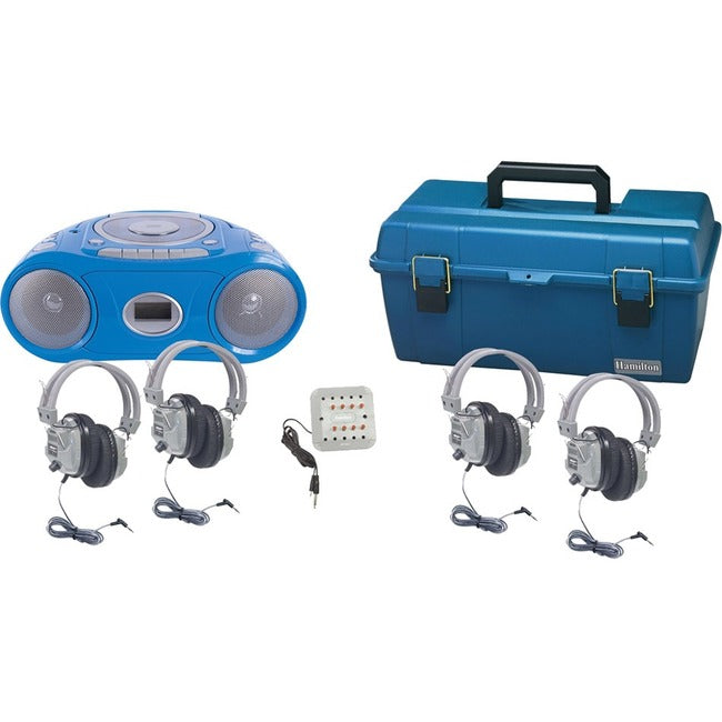 HamiltonBuhl 4 Person Bluetooth&reg; Boombox Listening Centers LCP/CD385/4SV