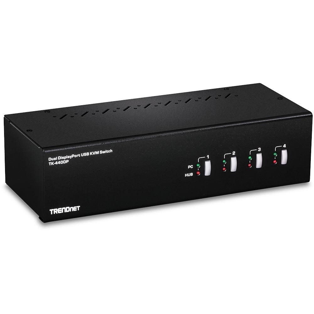 4-Port DisplayPort KVM Switch Dual Monitor - Multi-Computer Control | Tecisoft TK-440DP