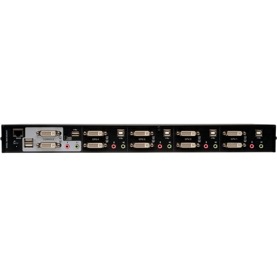 4-Port Dual Monitor DVI KVM Switch with Audio and USB 2.0 Hub - Digital Video Switching | Tripp Lite Eaton B004-2DUA4-K