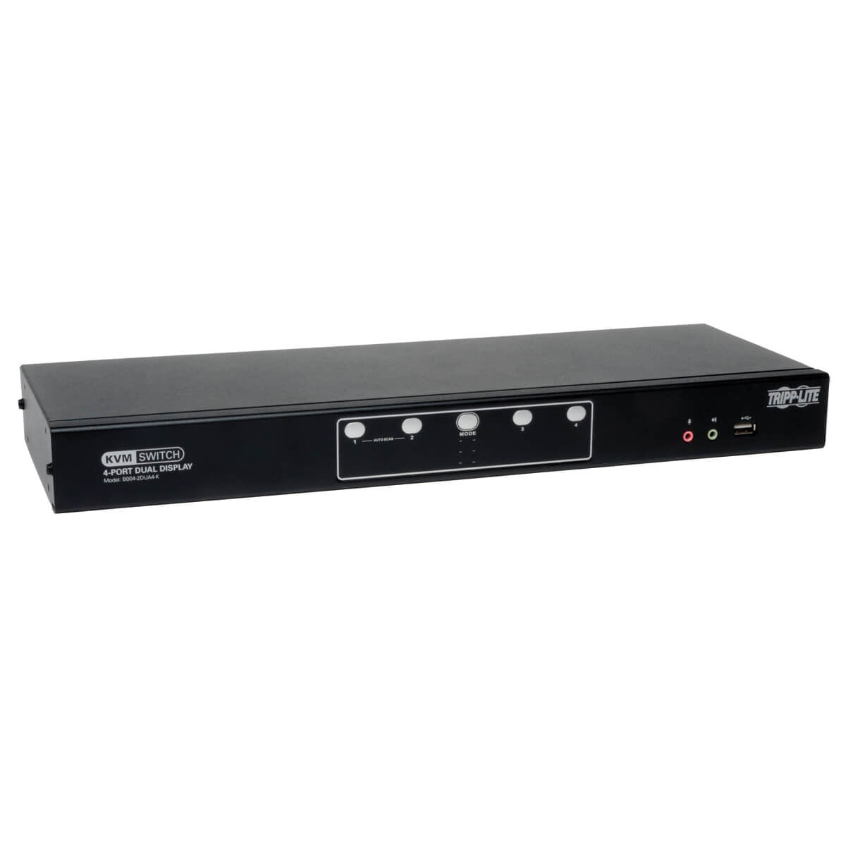 4-Port Dual Monitor DVI KVM Switch with Audio and USB 2.0 Hub - Digital Video Switching | Tripp Lite Eaton B004-2DUA4-K