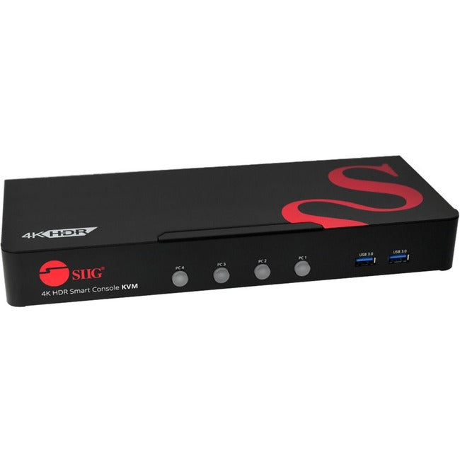 4-Port HDMI 4K HDR Smart Console KVM Switch - USB 3.0 Multi-Media Switch | TecISoft CE-H25611-S1