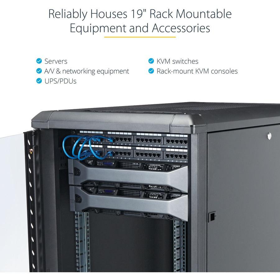 4-Post Server Rack Cabinet - 18U Lockable IT Equipment Rack | Tecisoft RK1836BKF