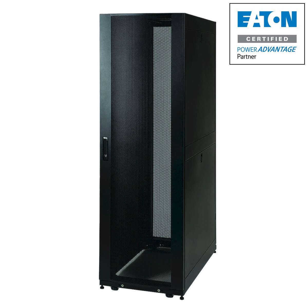 42U Open Frame Rack Cabinet - Eaton SmartRack 4-Post Standard-Depth SR42UBKD