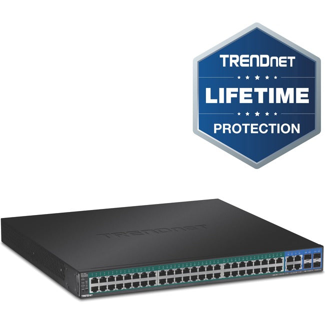 48 Port PoE Switch - 52-Port Gigabit Web Smart PoE+ Switch | TRENDnet TPE-5048WS