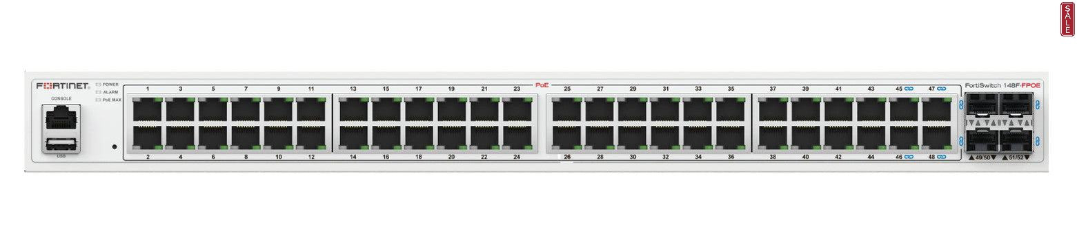 48 Port PoE Switch - Fortinet FortiSwitch 148F-FPOE Managed Network Switch | TecISoft FS-148F-FPOE