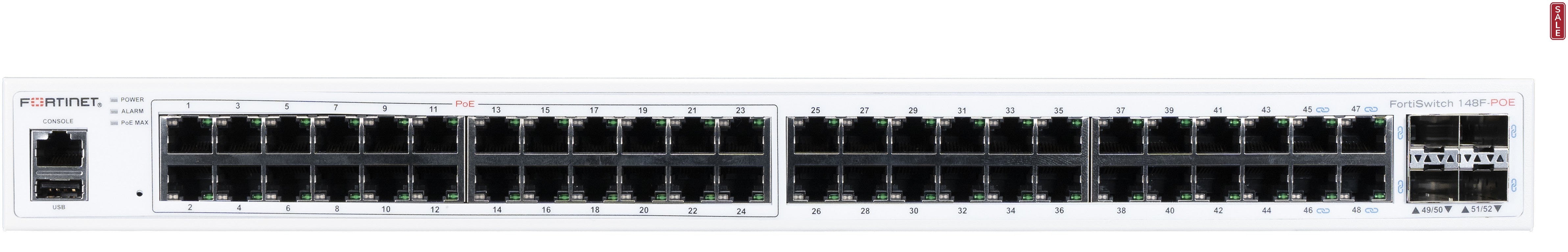 48 Port PoE Switch - Fortinet FortiSwitch Enterprise Network | Fortinet FS-148F-POE