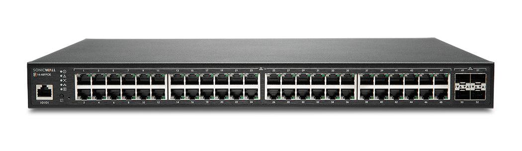 48 Port PoE Switch - SonicWall SWS14-48FPOE Gigabit Switch | TecISoft 02-SSC-2466