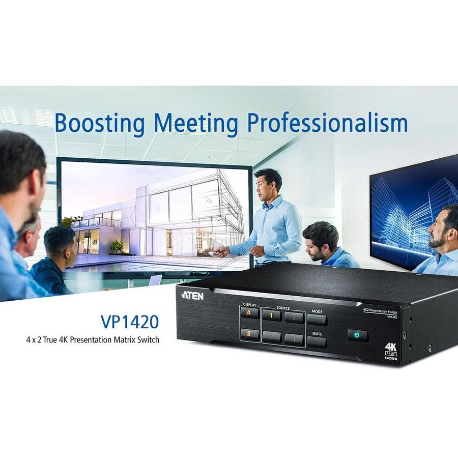 4K Presentation Matrix Switch - True 4K Video Distribution | ATEN VP1420