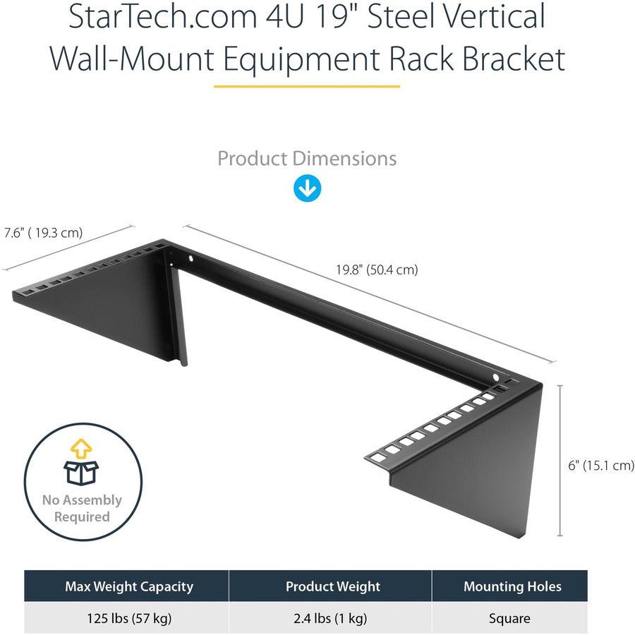 4U Wall Mount Rack Bracket - Vertical 19 Inch Equipment Mount | StarTech RK419WALLV