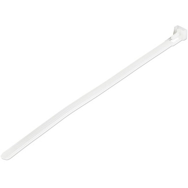 4Xem 100 Pack 5" Reusable Cable Ties - White Medium Nylon/Plastic Zip Tie