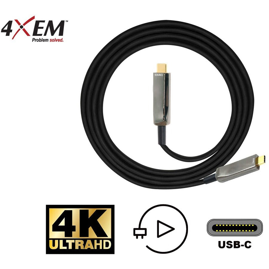 4XEM 35M Fiber USB Type-C Cable 4K@60HZ 21.6 Gbps 4XUSBCFIBER35M