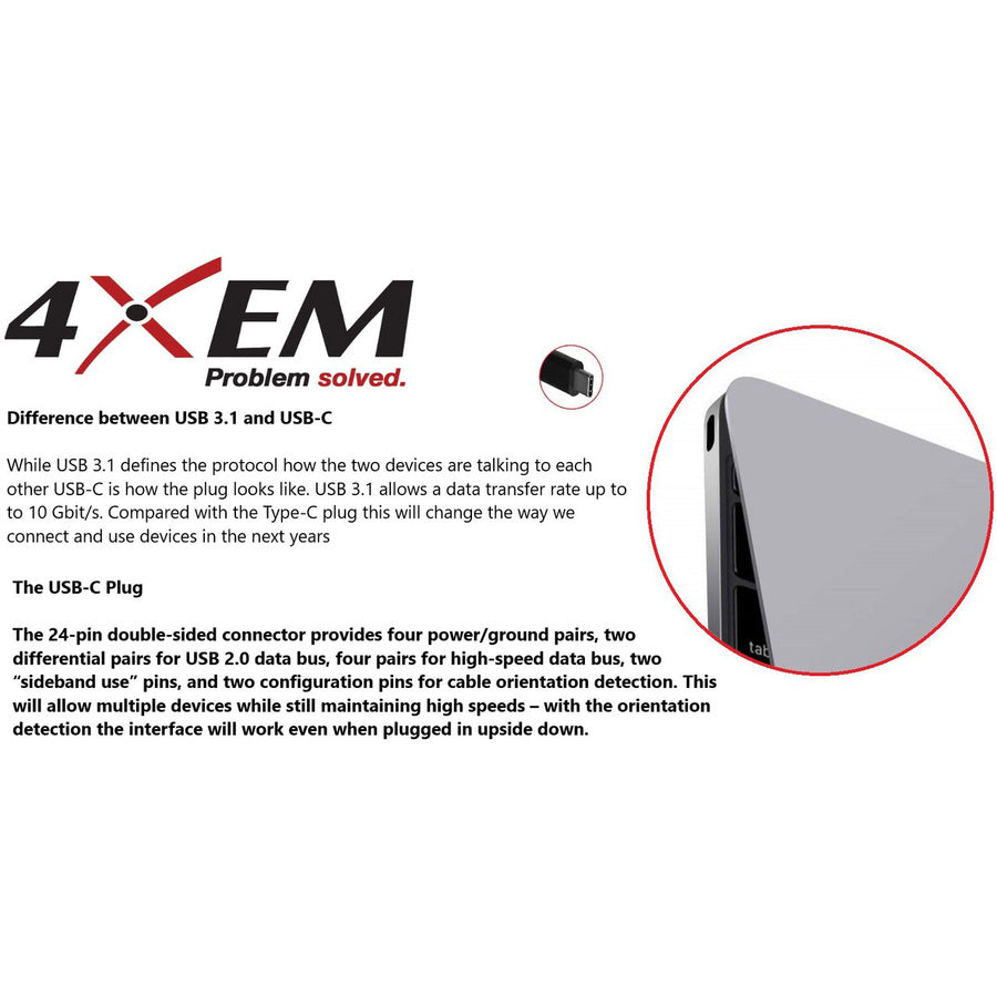 4XEM USB-C to DVI Adapter 4XUSBCDVIAB