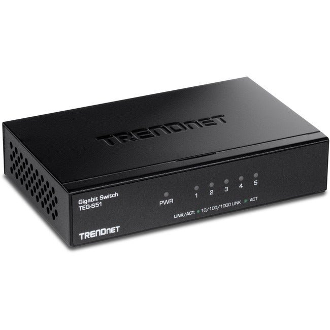5-Port Gigabit Desktop Switch - Fanless Plug and Play | TecISoft TEG-S51