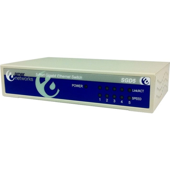 5 Port Gigabit Ethernet Desktop Switch - Fast Network Connectivity | AMER NETWORKS SGD5