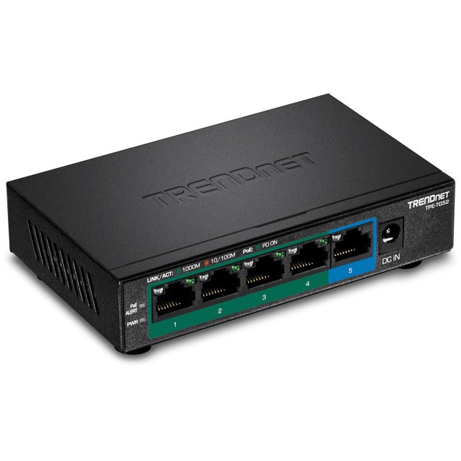 5-Port Gigabit PoE+ Switch | TRENDnet TPE-TG52