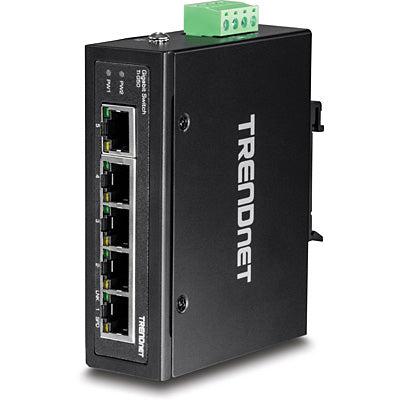 5-Port Industrial Gigabit Ethernet DIN-Rail Switch - TRENDnet TI-G50
