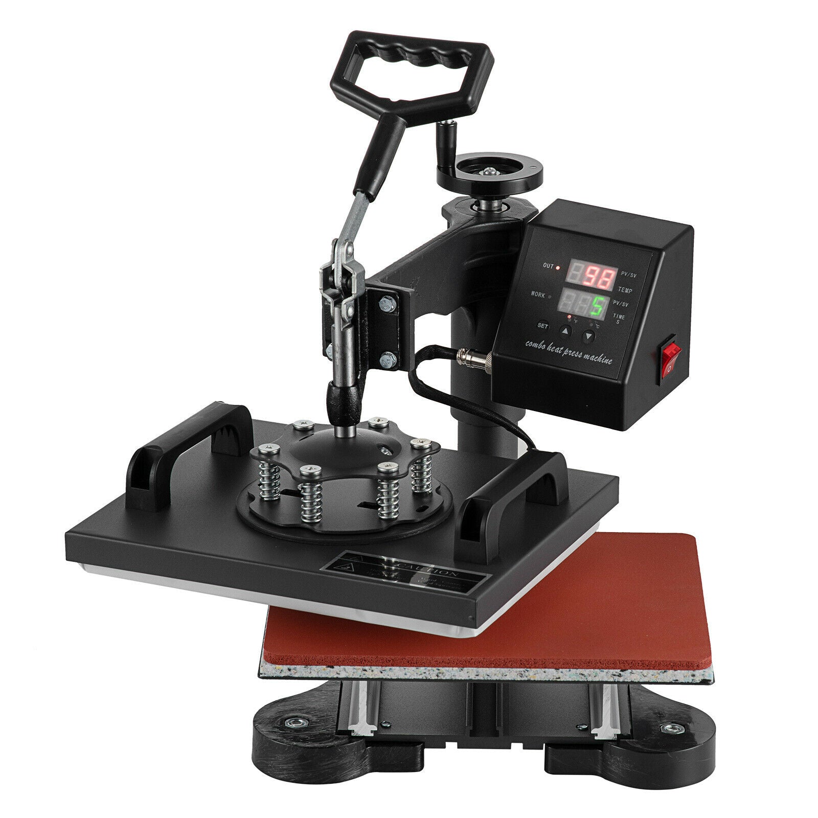5 In 1 Heat Press Machine Swing Away Digital Sublimation T-Shirt /Mug/Plate Hat
