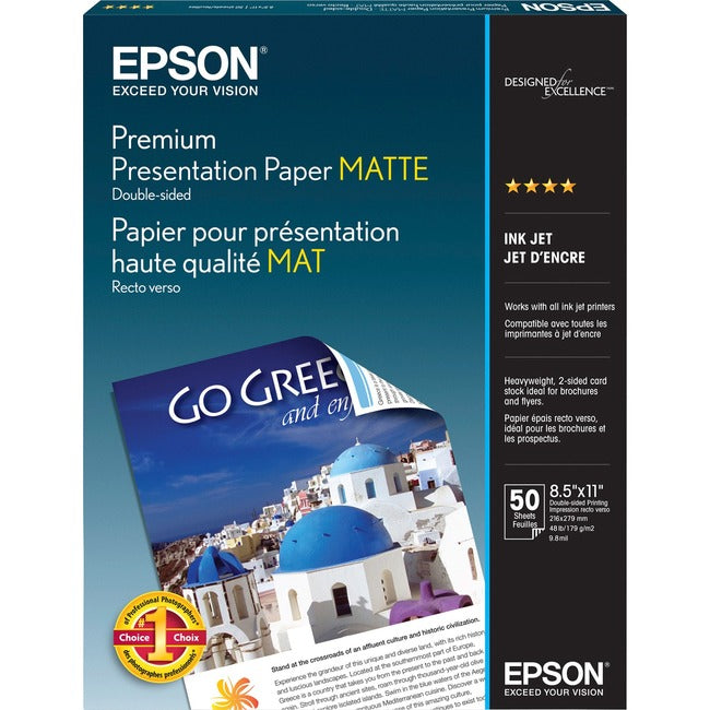 50 Sheet 8.5X11 Ltr Double,Sided Matte Paper For Epson Inkjets