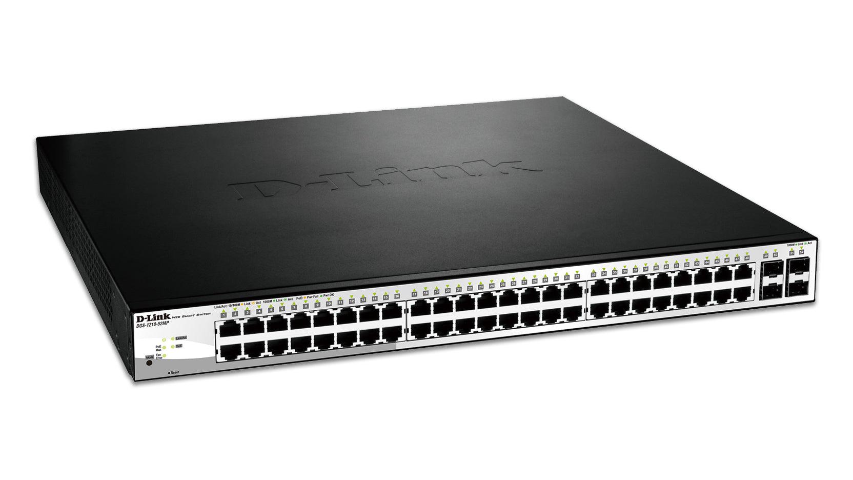 52-Port Gigabit Smart Managed PoE+ Switch - DGS-1210-52MP Surveillance Network Infrastructure | D-Link
