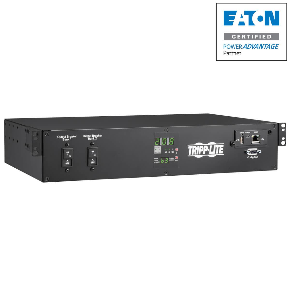 5.8kW Single Phase Monitored PDU ATS - Automatic Transfer Switch | Tripp Lite PDUMNH30HVAT2
