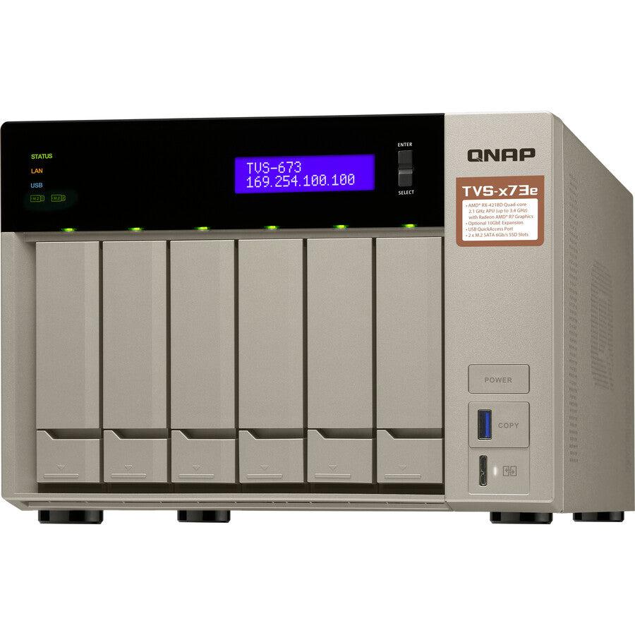 6-Bay NAS iSCSI IP-SAN - Enterprise Storage Solution | QNAP TVS-673e TVS-673E-4G-US