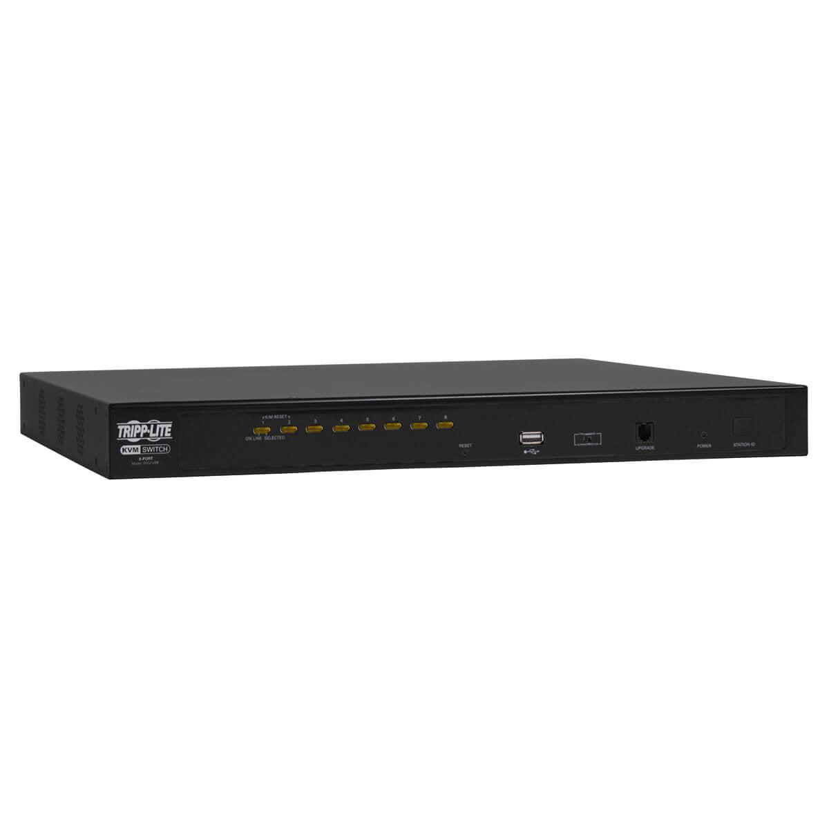 8 Port 1U Rack Mount KVM Switch NetDirector TAA Compliant Server Management | Tripp Lite B022-U08