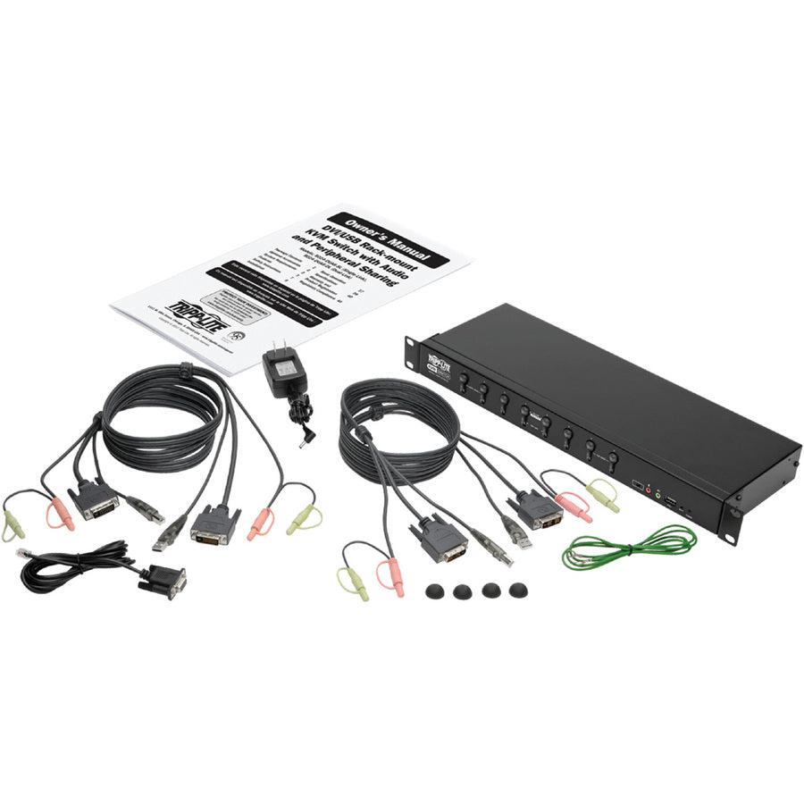 8-Port DVI USB KVM Switch - Rack Mount Server Management Solution | Tripp Lite B024-DUA8-SL
