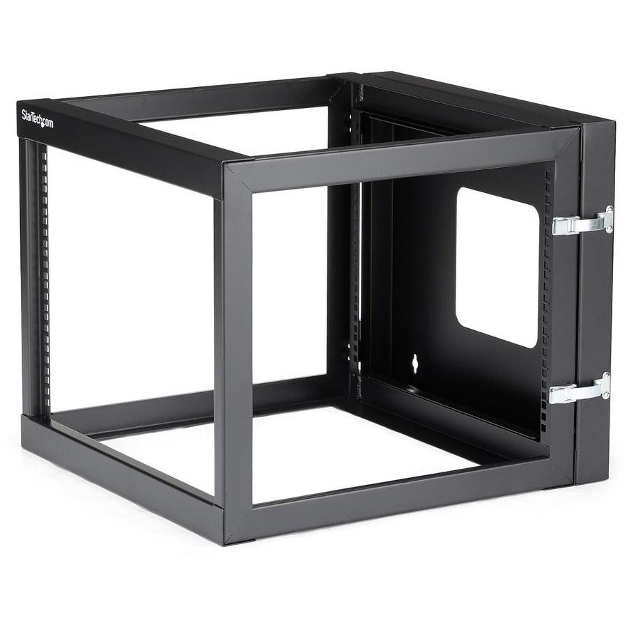 8U Wall Mount Server Rack - Open Frame Hinged Mount | StarTech.com RK819WALLOH