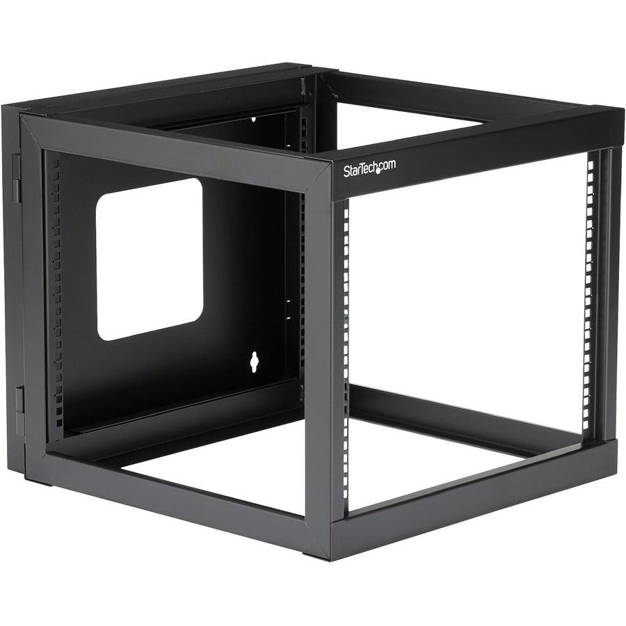 8U Wall Mount Server Rack - Open Frame Hinged Mount | StarTech.com RK819WALLOH