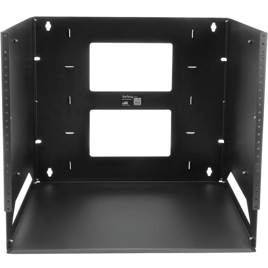 8U Wall Mount Server Rack with Shelf - 2-Post Open Frame Network Equipment | StarTech WALLSHELF8U