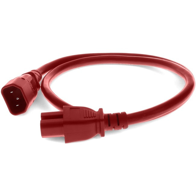 Addon C14/C15 M/F Power Cable,3Ft Red 14Awg 100-250V At 10A