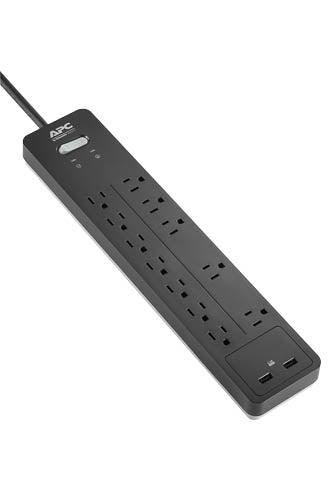 APC SurgeArrest - 12-Outlet Surge Protector with USB Charging | Tecisoft PH12U2