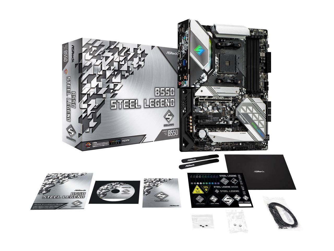 Asrock B550 Steel Legend Am4 Amd B550 Sata 6Gb/S Atx Amd Motherboard