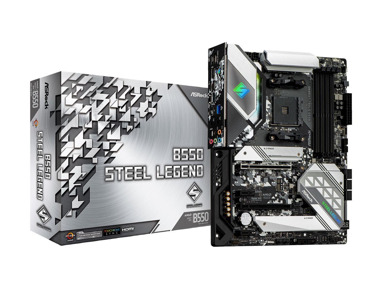 Asrock B550 Steel Legend Am4 Amd B550 Sata 6Gb/S Atx Amd Motherboard