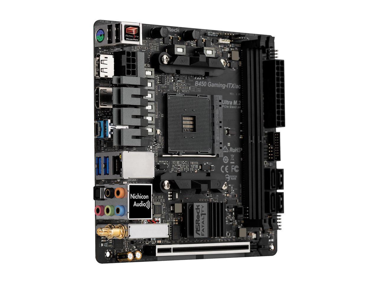 Asrock Fatal1Ty B450 Gaming-Itx/Ac Am4 Amd Promontory B450 Sata 6Gb/S Mini Itx Amd Motherboard