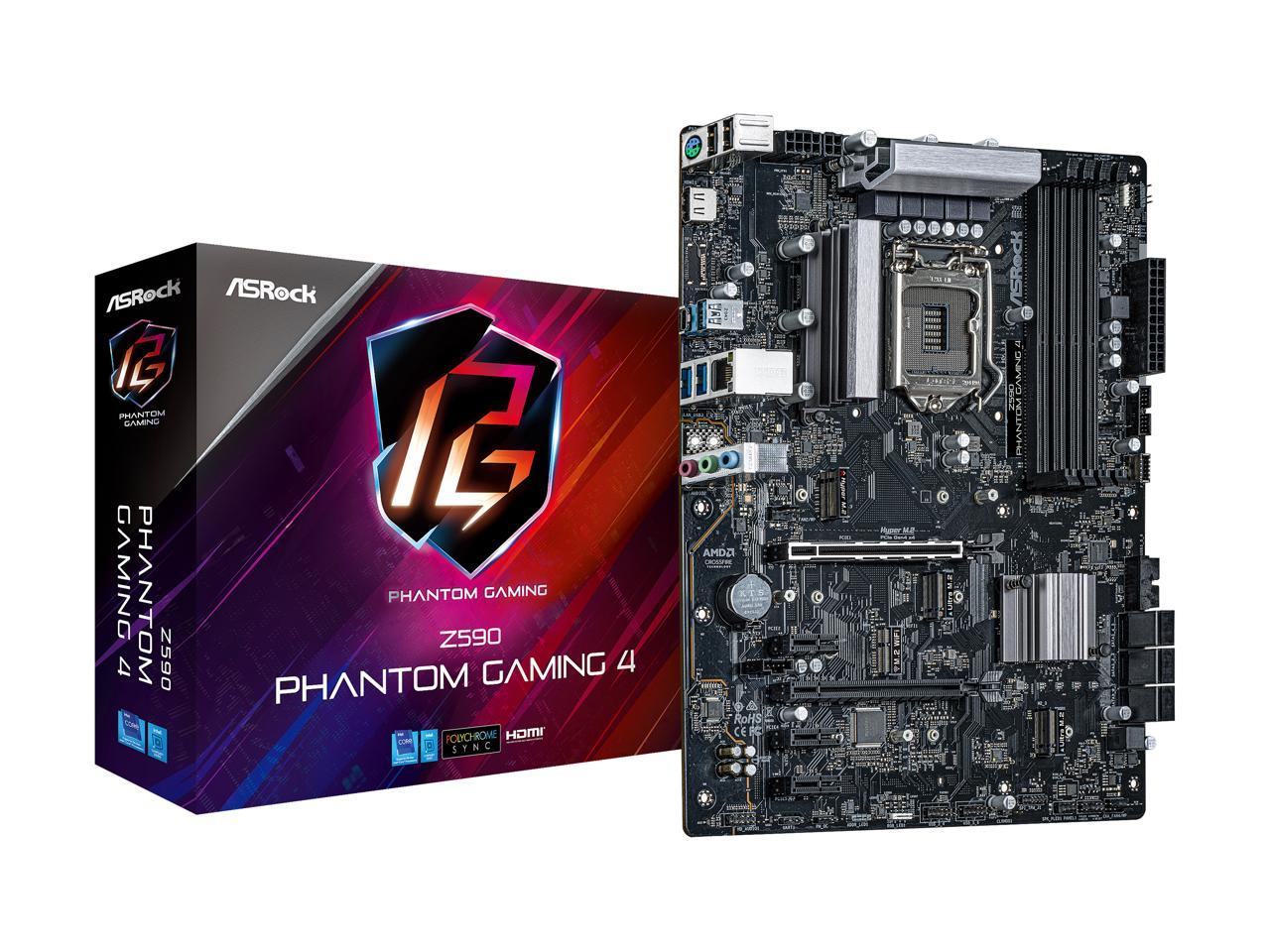 Asrock Z590 Phantom Gaming 4 Lga 1200 Intel Z590 Sata 6Gb/S Atx Intel Motherboard