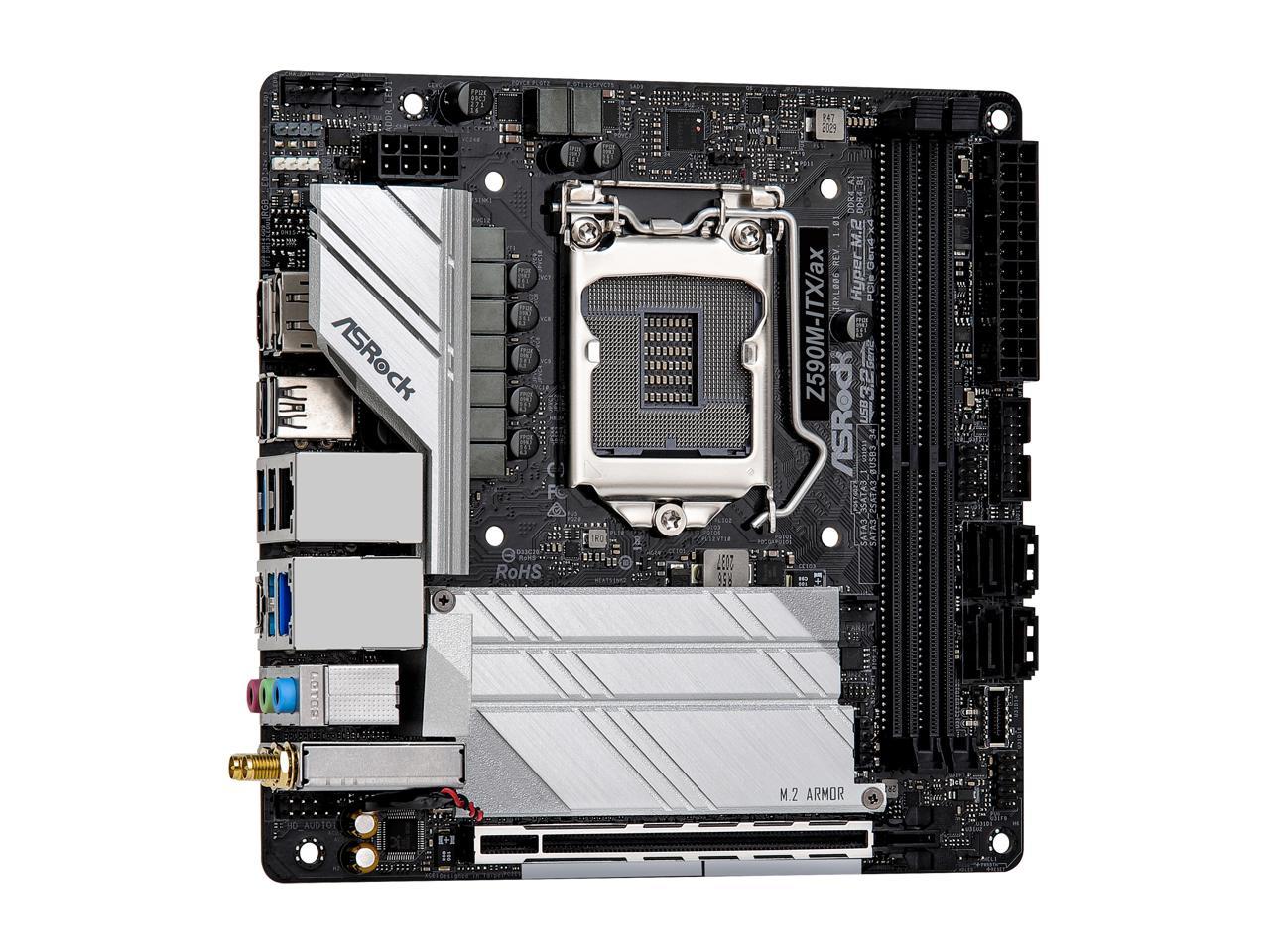 Asrock Z590M-Itx/Ax Lga 1200 Intel Z590 Sata 6Gb/S Mini Itx Intel Motherboard