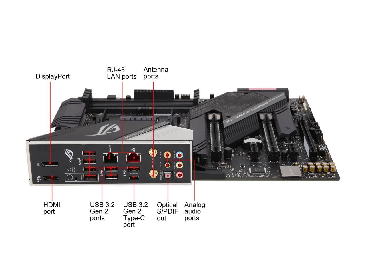 Asus Amd Am4 Rog Strix X570-E Gaming Atx Motherboard With Pcie 4.0, Wifi 6, 2.5Gbps Lan, Dual M.2, Sata 6Gb/S, Usb 3.2 Gen 2